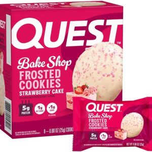 Quest Frosted Cookie, Protein Cookie, Strawberry Cake, 8/box