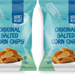 Nature's Delight Corn Chips Original Salted, 400g (Pack of 2)