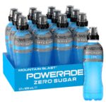 Powerade ION4 Mountain Blast Zero Sugar Sports Drink Multipck Sipper Cap Bottles 12 x 600mL