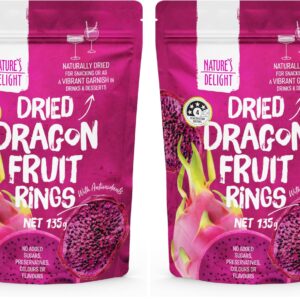 Nature's Delight Red Dried Dragon Fruit Rings 135g (Pack of 2)